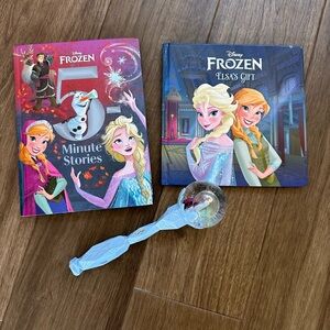 Anna and Elsa Frozen Bundle with Globe Wand, Signed Book and 5 Minute Storybook